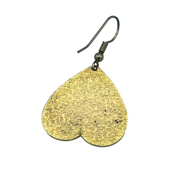 Vintage Cloisonné Enamel Earrings Set Of 3 - Floral Bird & Heart Designs - Picture 10 of 10